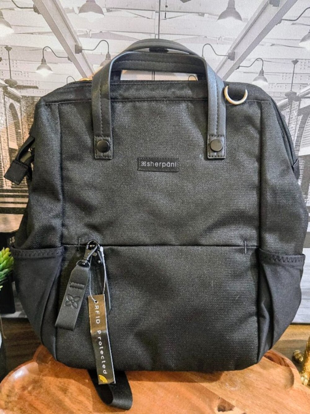NWT Sherpani Dispatch Convertible Backpack Tote Raven Black RFID Sustainable